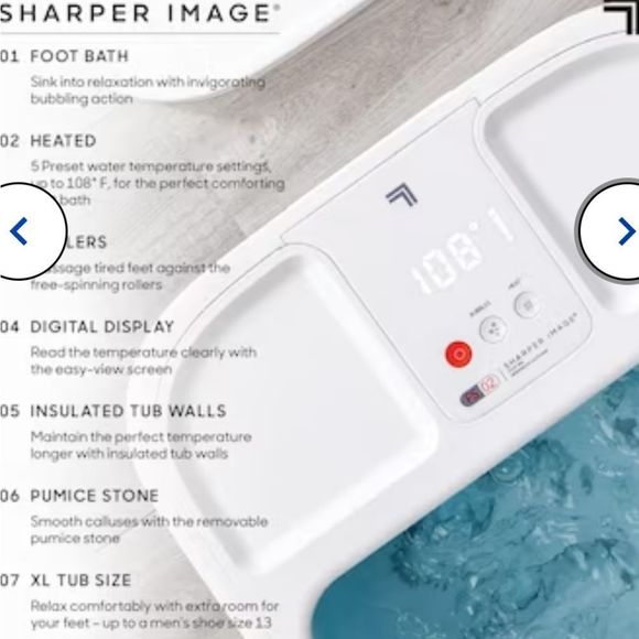 Sharper Image SpaHaven Heated w/Massage Rollers Foot Bath - Picture 4 of 16
